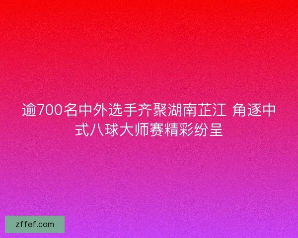 逾700名中外选手齐聚湖南芷江 角逐中式八球大师赛精彩纷呈